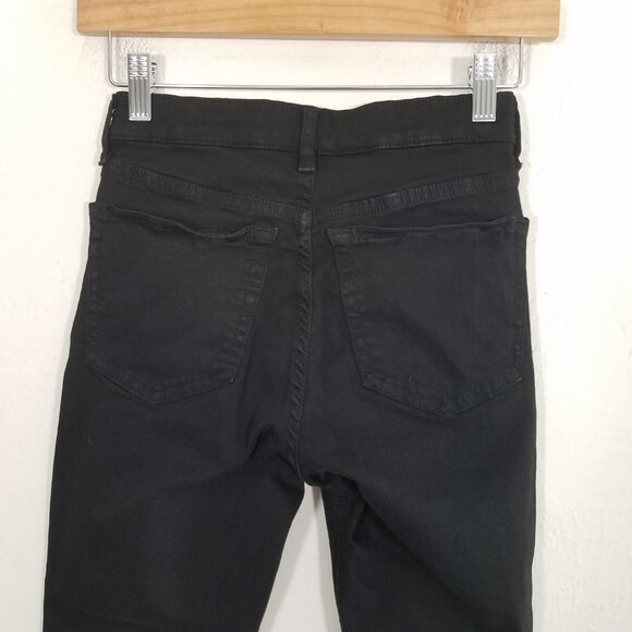 Topshop Petite JAMIE Distressed Stretch Jeans Black Size 26 Petite - Picture 6 of 7